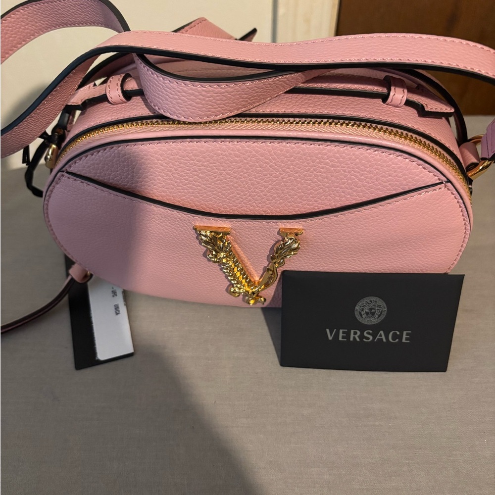 Versace Pink and Gold Crossbody Bag